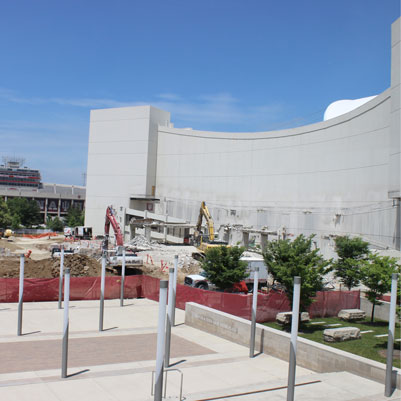 Assembly Hall exterior construction
