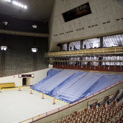 Assembly Hall interior construction