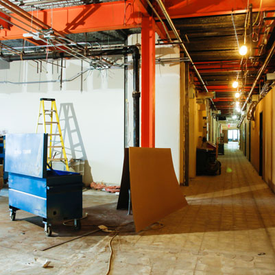 Hodge Hall interior construction