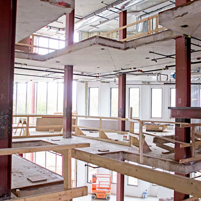 Luddy Hall interior construction