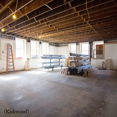 Kirkwood Hall interior construction