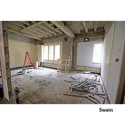 Swain Hall interior construction